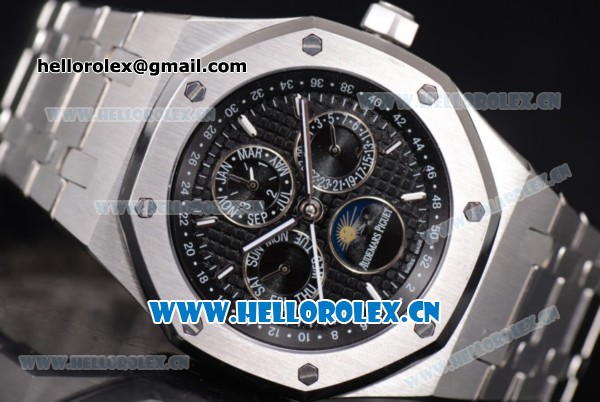 Audemars Piguet Royal Oak Perpetual Calendar Asia ST17 Automatic Stainless Steel Case/Bracelet with Black Dial and Stick Markers (EF) - Click Image to Close